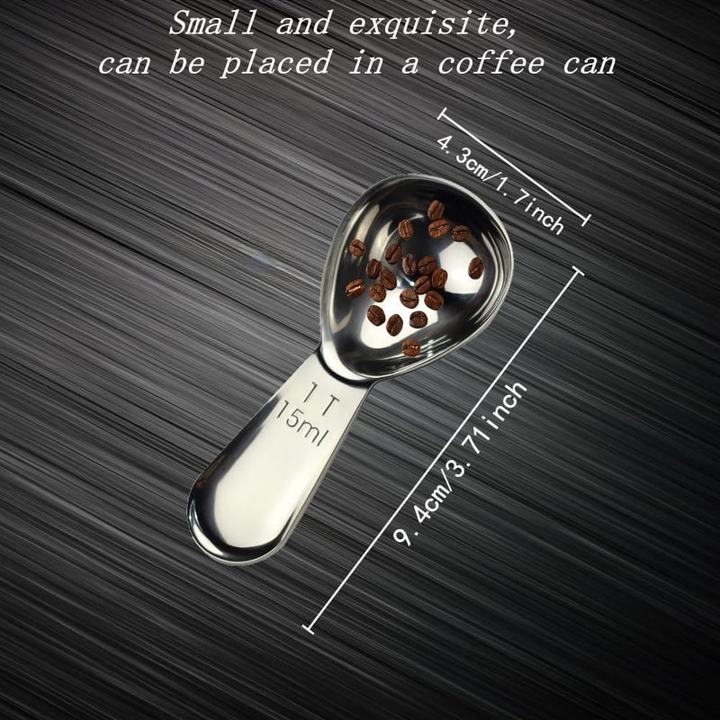 CoaGu Coffee Scoop 18/8 Stainless Steel Tablespoon (1pc 15ml with Magnet Measurement Metric Conversion Chart) - Image 2